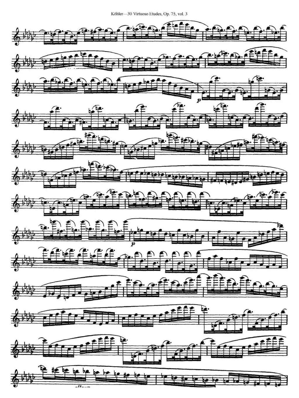 柯勒30首高级长笛练习曲作品75号（NO.21）
