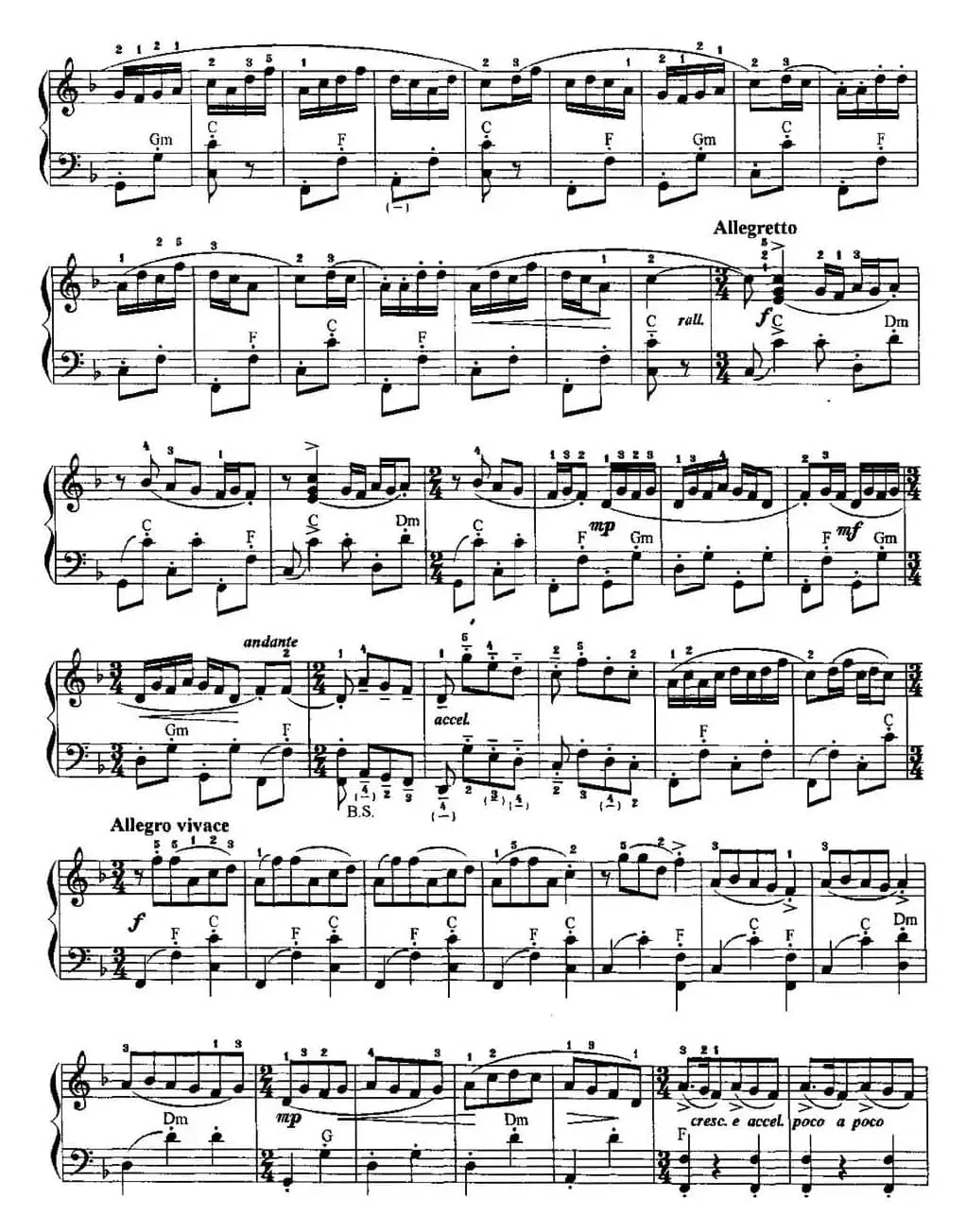 中国民歌手风琴曲集：61、夜深沉