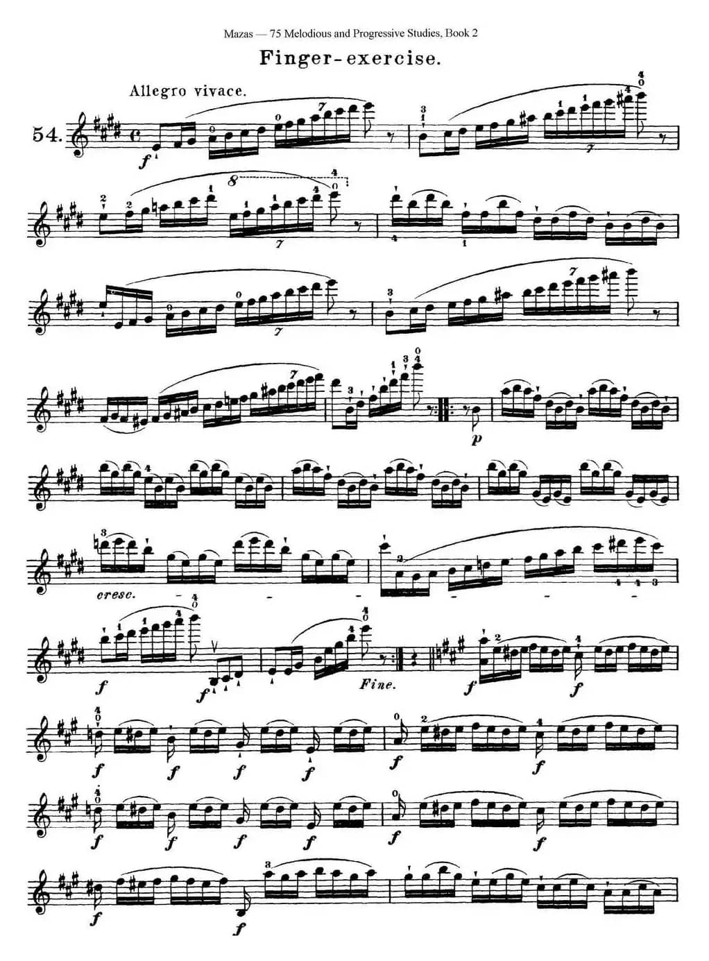 马扎斯小提琴练习曲 Op.36 第二册 华丽练习曲（54）