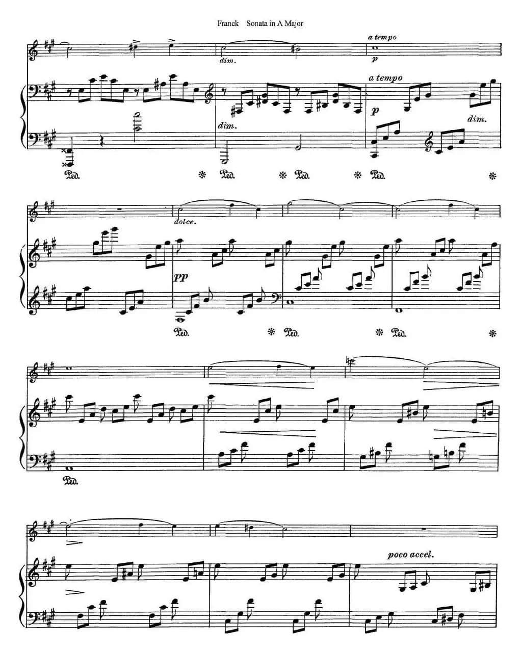 Franck Sonata in A Major（小提琴+钢琴伴奏）