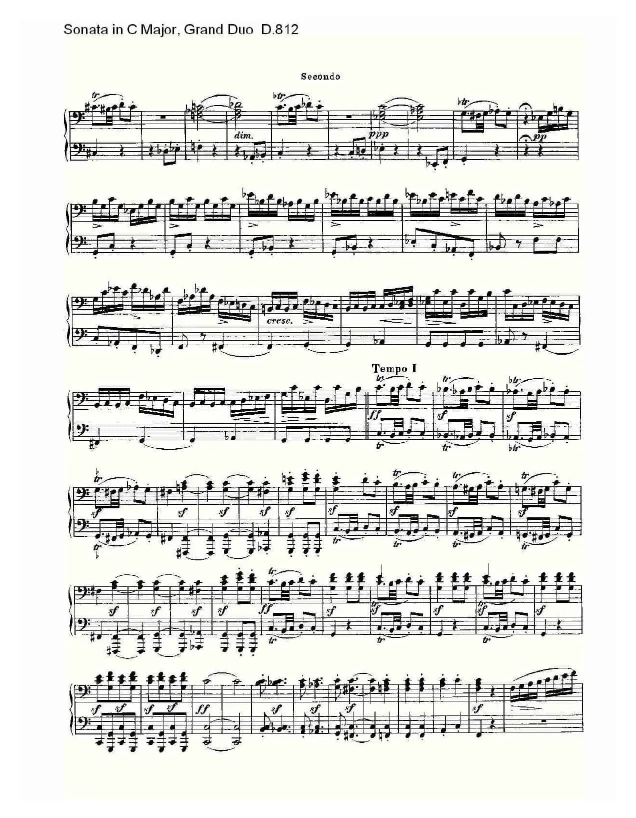 Sonata in C Major, Grand Duo D.812（Ｃ大调奏鸣曲，盛大的二重奏 ）