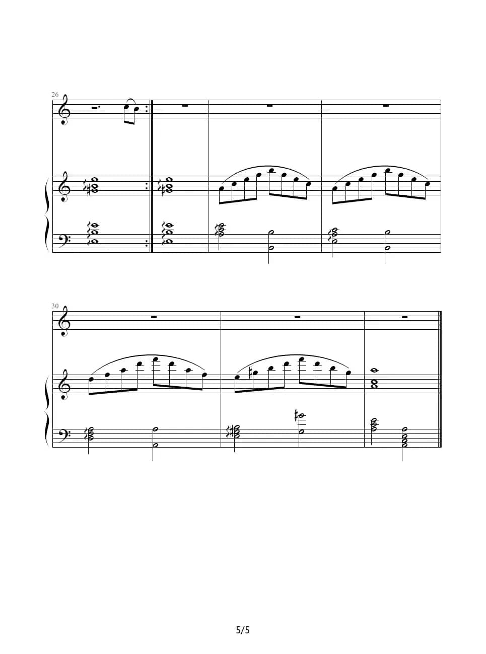 奢望（钢琴伴奏谱）