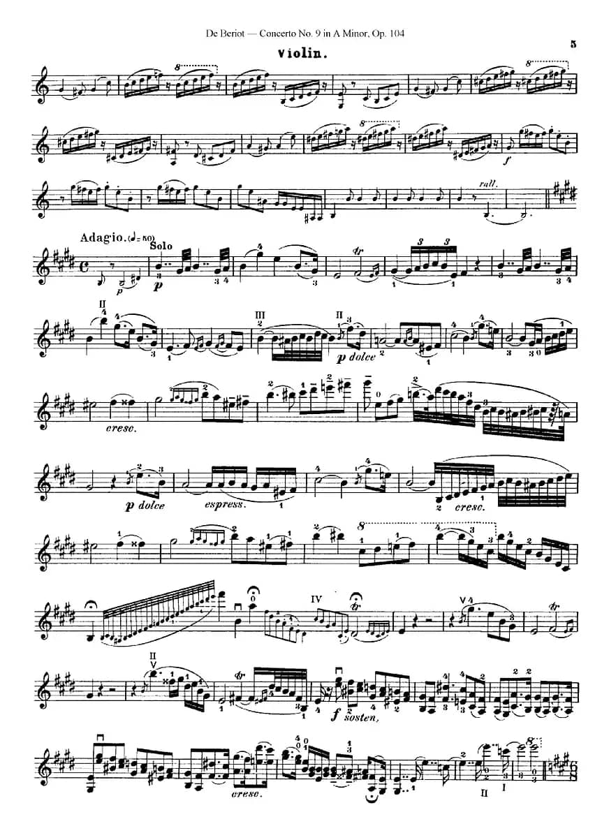 Beriot《Concerto No.9 in A Minor》Op.104（贝里奥《A小调第九小提琴协奏曲》Op.104）