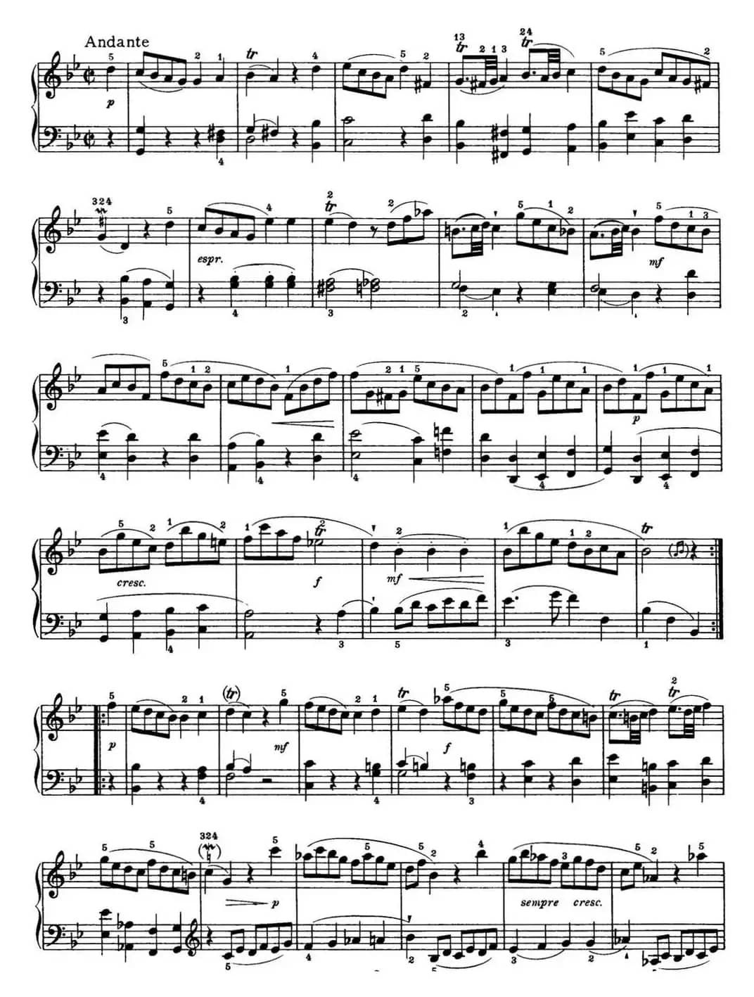 海顿 钢琴奏鸣曲 Hob XVI 11 Divertimento G major