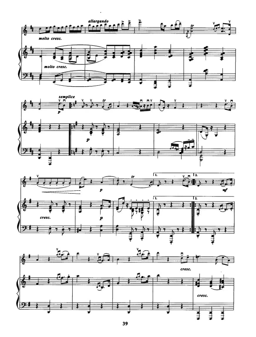 普契尼风格小步舞曲（小提琴+钢琴伴奏）