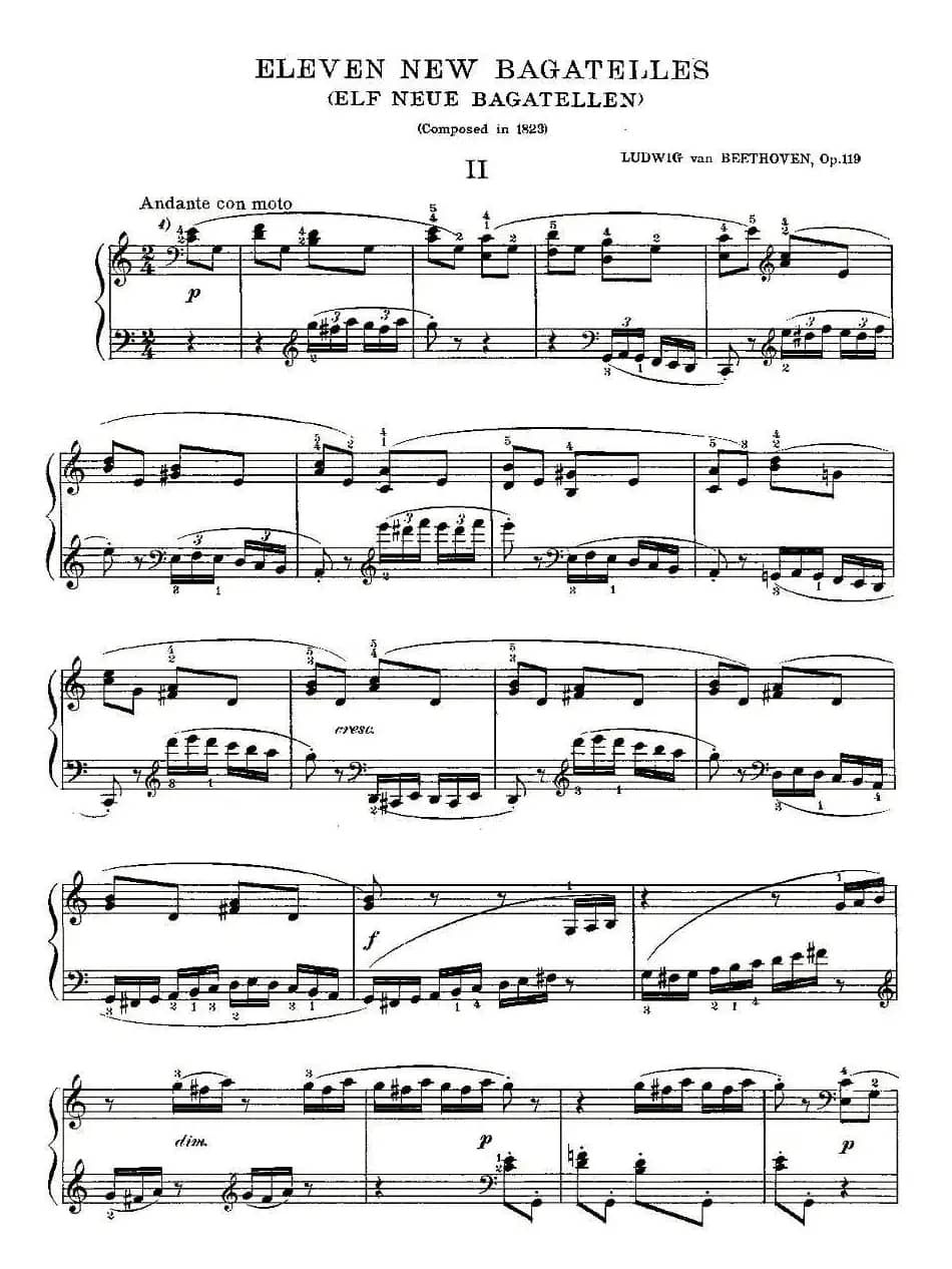 贝多芬钢琴小品Op.119 之二