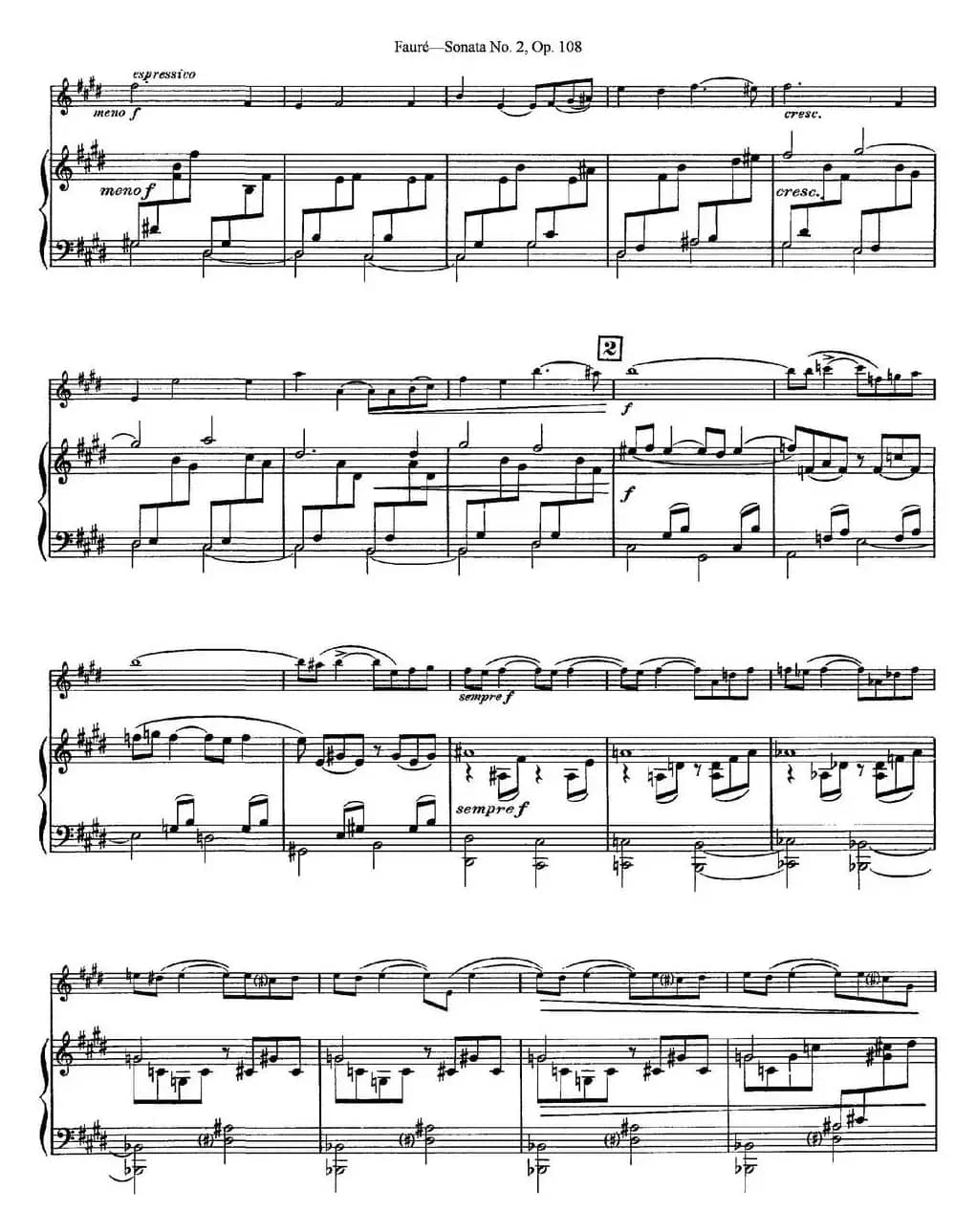 Violin Sonata No.2 Op.108（小提琴+钢琴伴奏）