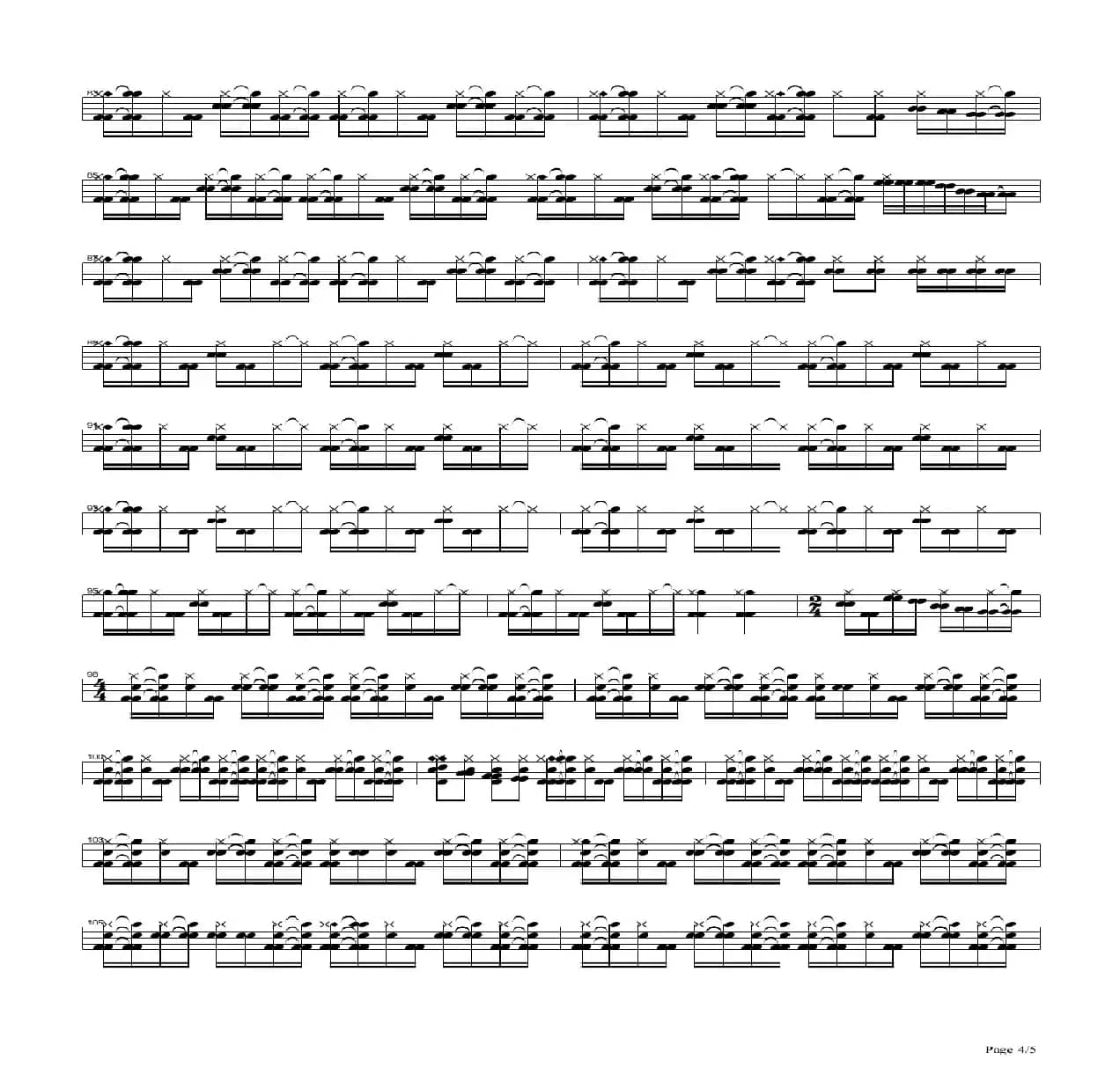 旧日的足迹（架子鼓谱）