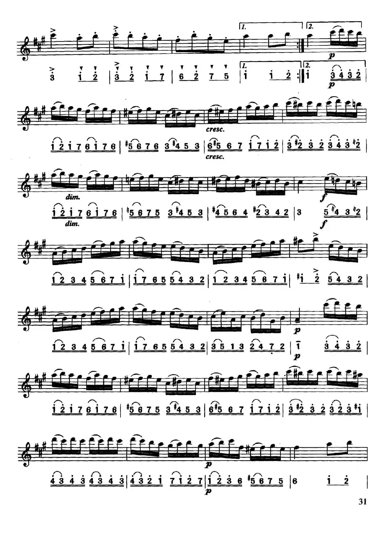 土耳其进行曲（莫扎特作曲版、线简谱对照版）