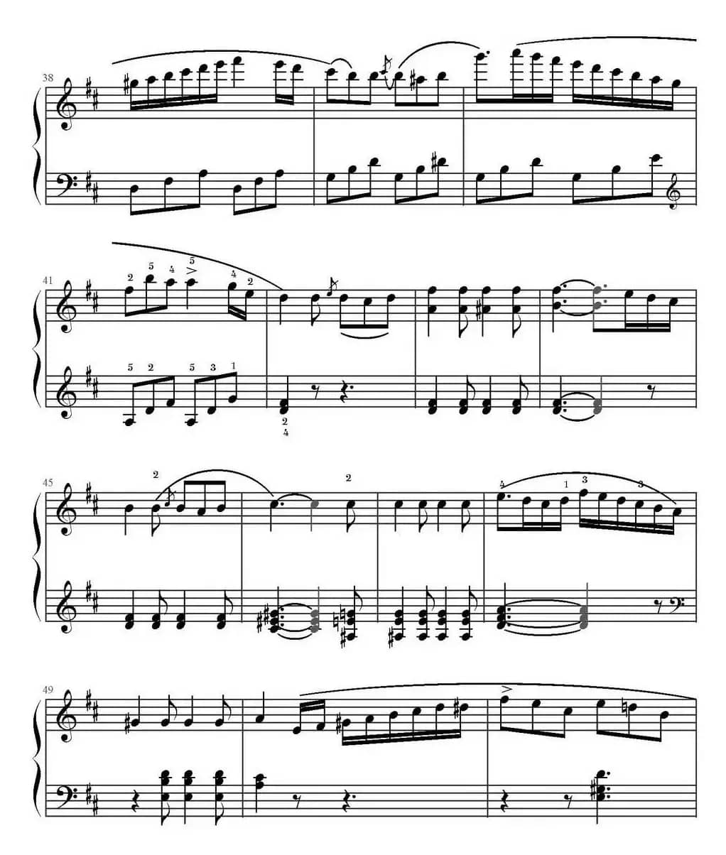 D大调小奏鸣曲第二乐章 Op.55，No.5