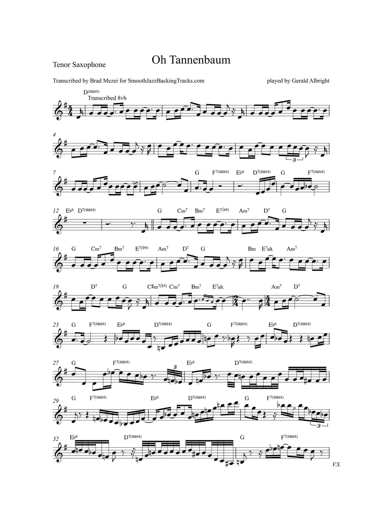 Oh Tannenbaum（次中音萨克斯）