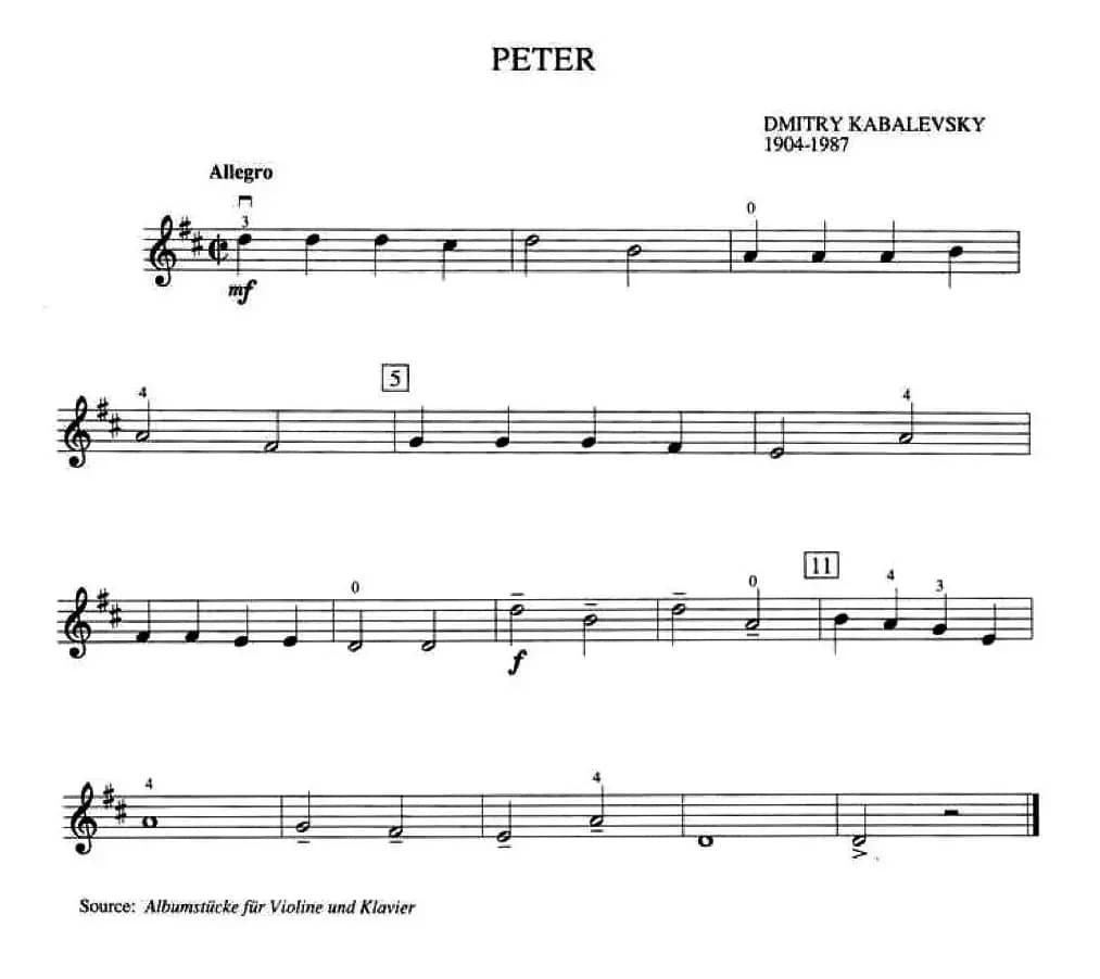 Dmitry Kabalevsky Peter（加拿大小提琴考级·预备级）