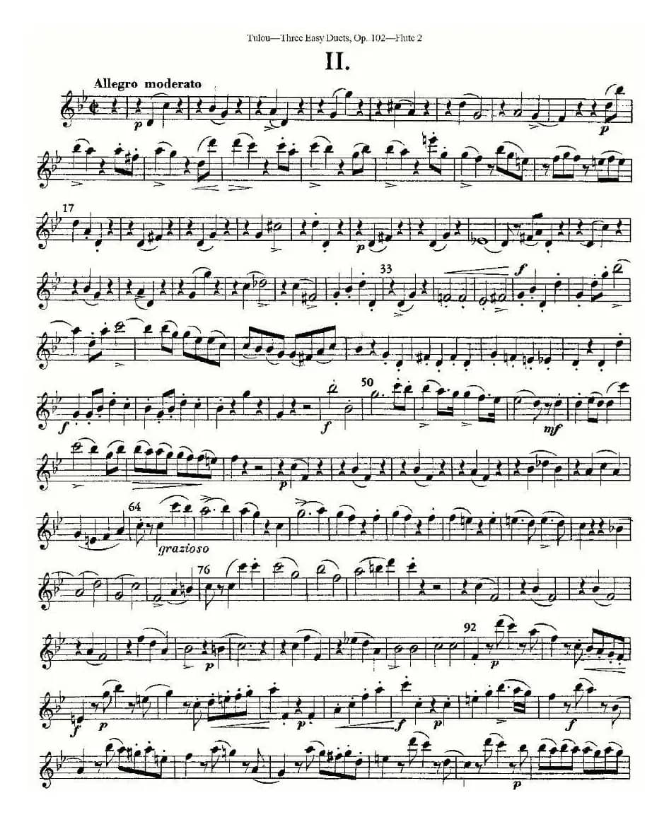 Three Easy Duets,Op.102 之第二长笛（三首简易重奏曲作品102号）