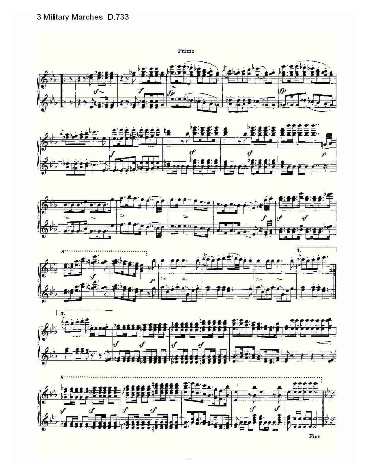 3 Military Marches D.733（3 士兵进行曲 D.733）