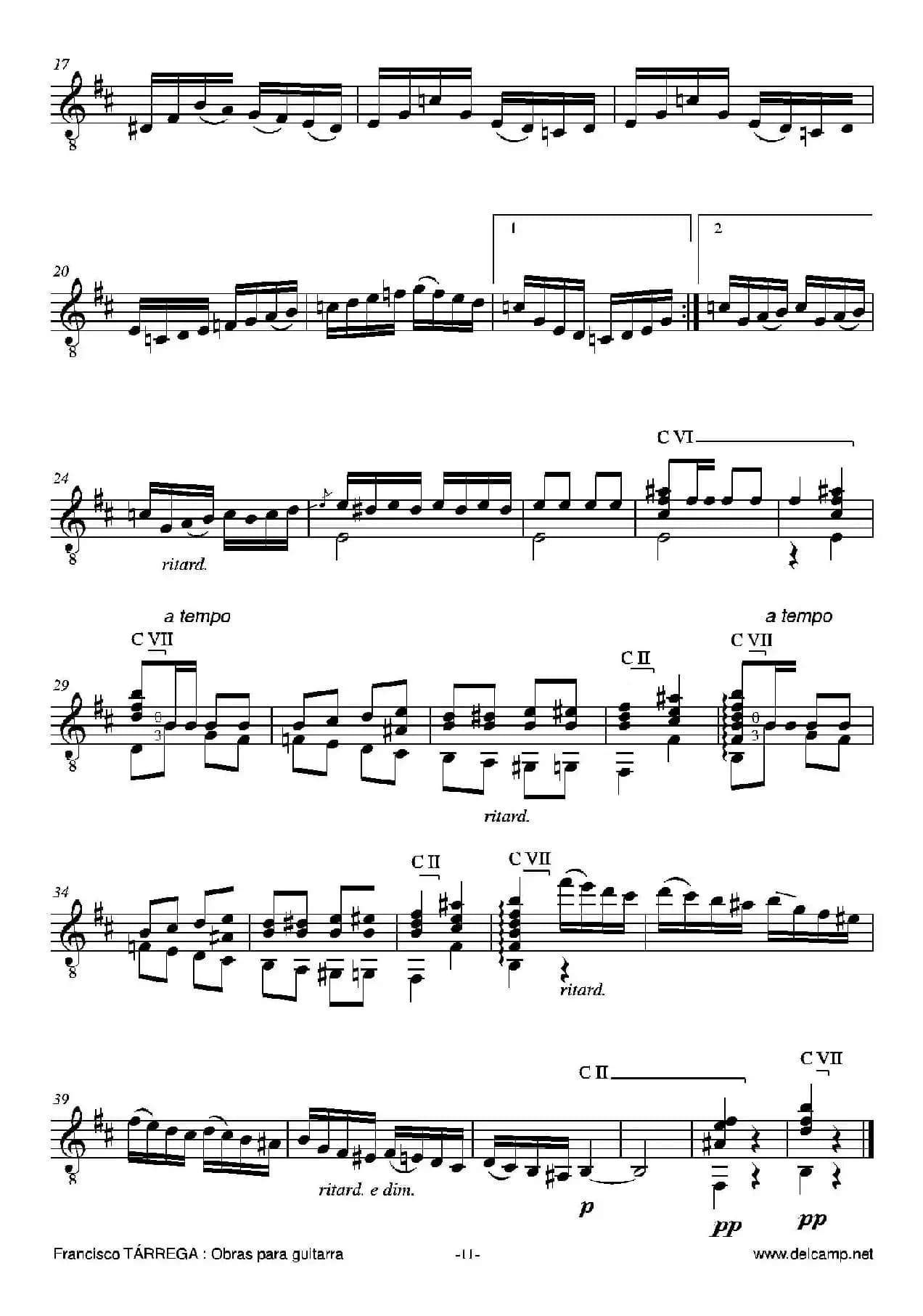 《塔雷加作品全集》第1部分（古典吉他）