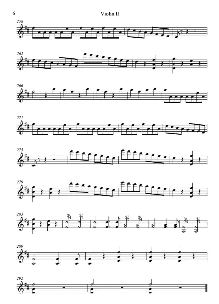 Overture from the Marriage of Figaro 费加罗的婚礼（Violin Ⅱ分谱）