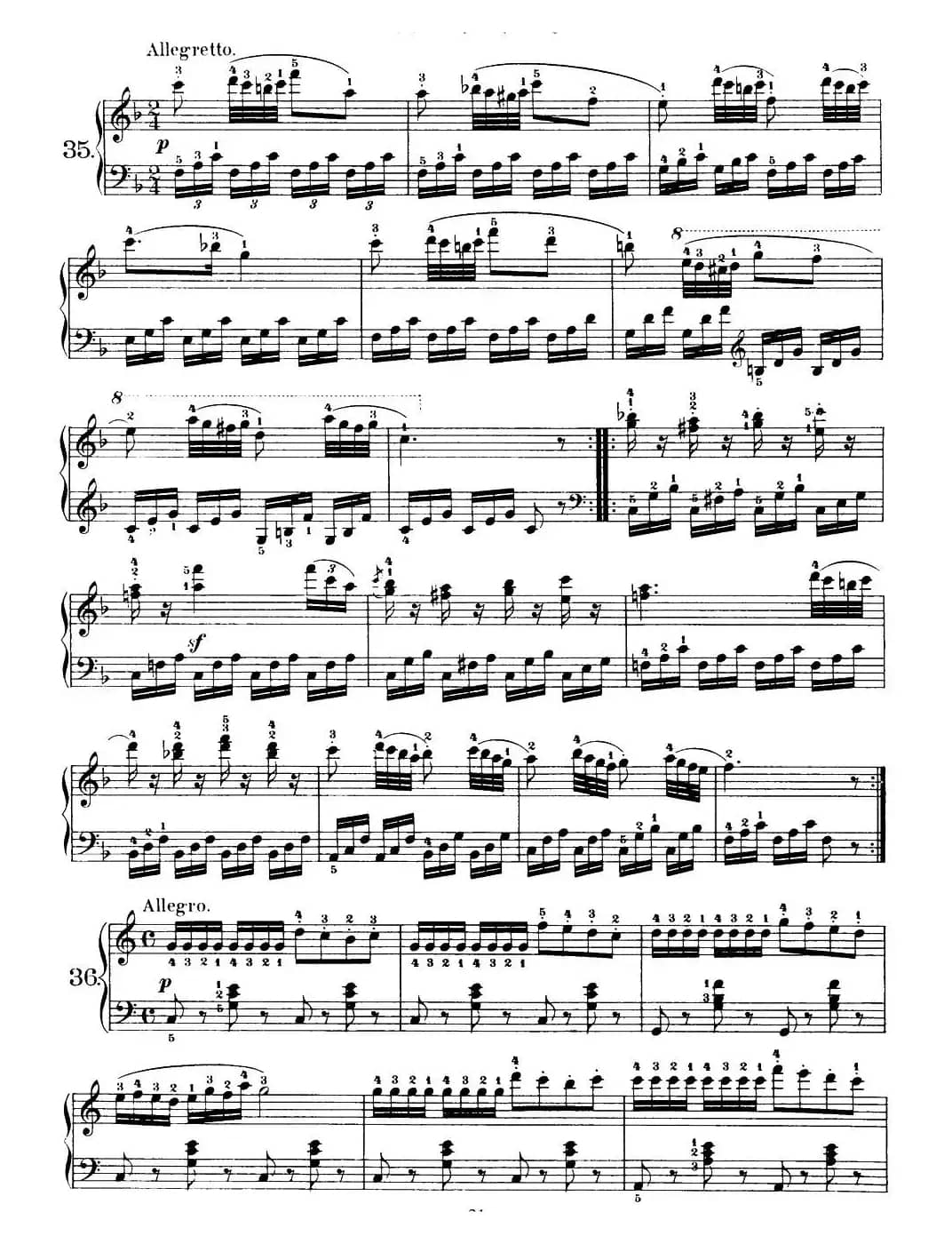 One Hundred and Ten Easy and Progressive Exercises Op.453（车尔尼110首简易练习曲 31——40）