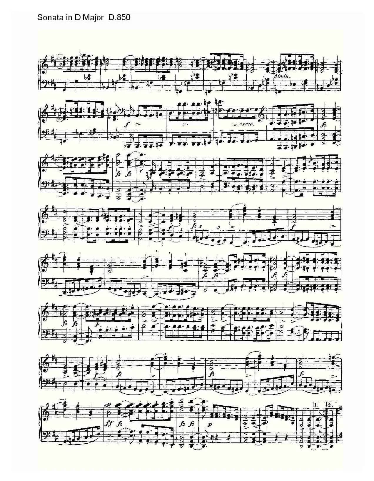 Sonata in D Major D.850（D大调奏鸣曲 D.850）
