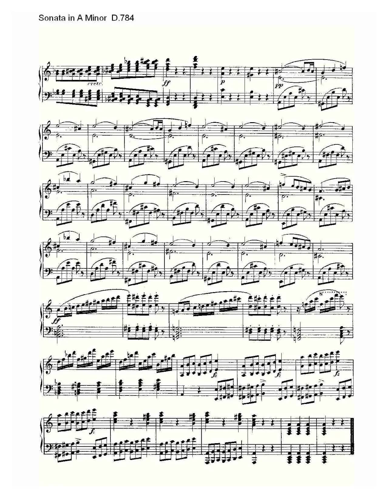 Sonata in A Minor D.784（A小调奏鸣曲D.784）
