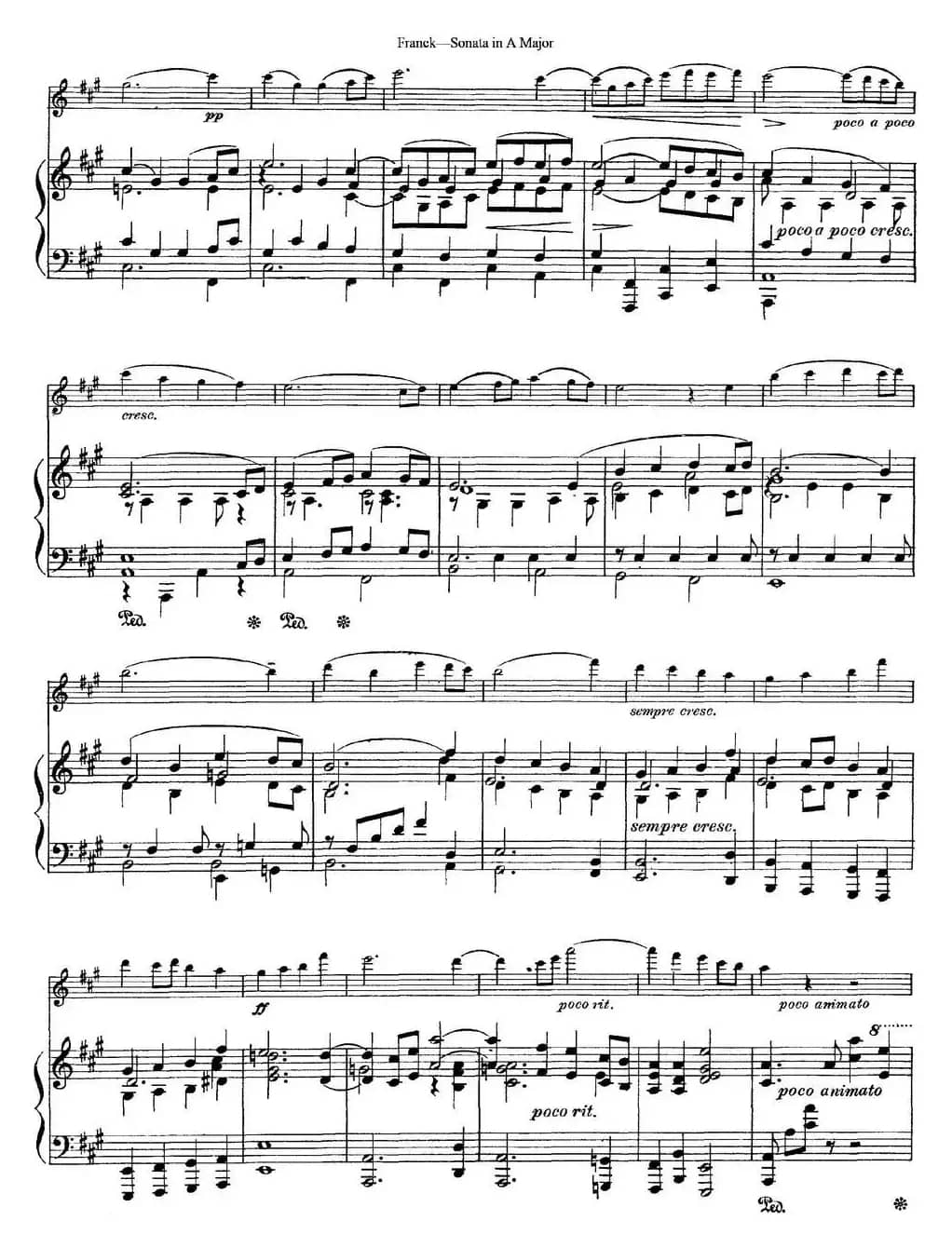 Franck Sonata in A Major（小提琴+钢琴伴奏）