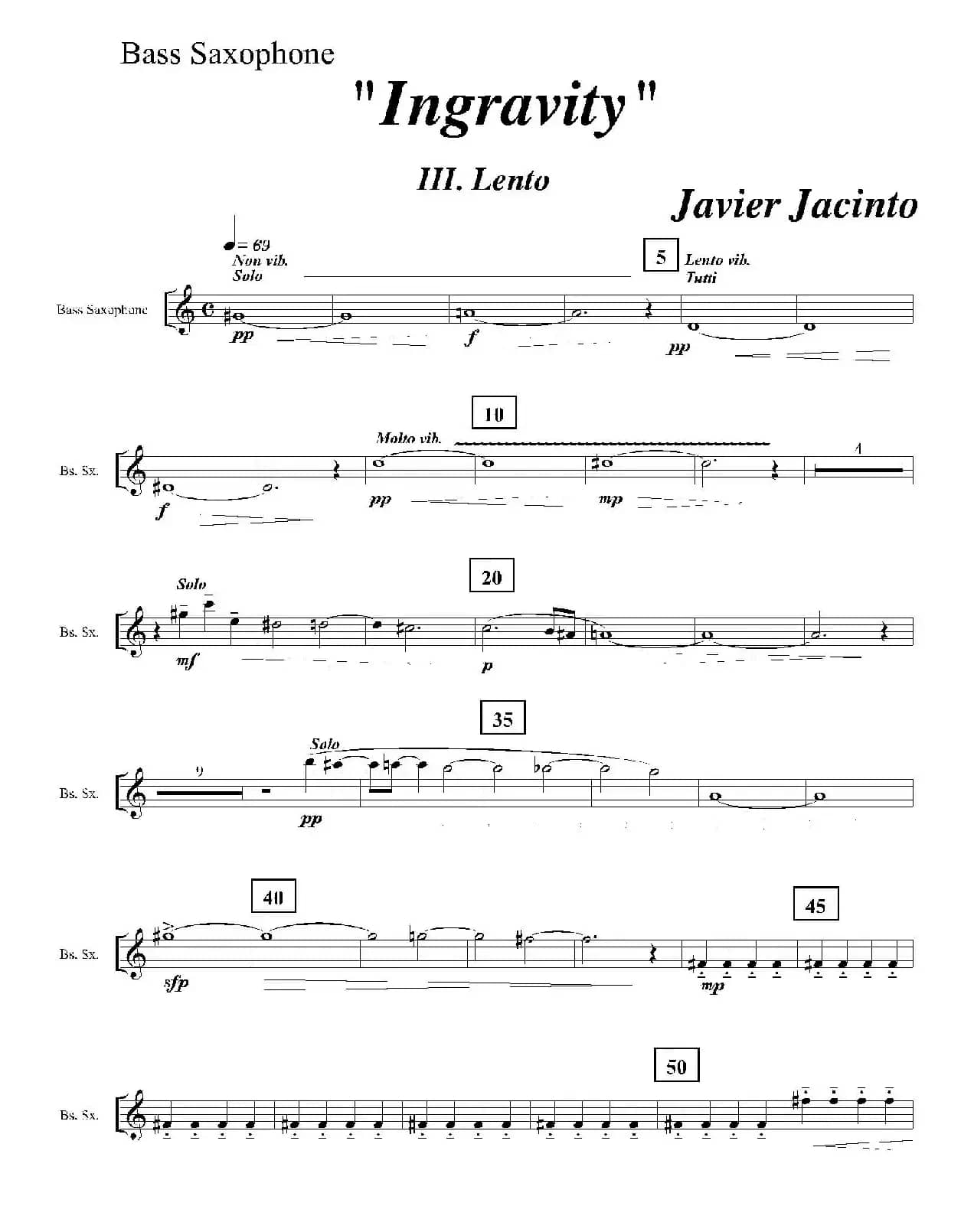 Ingravity（第三乐章）（低音萨克斯分谱）