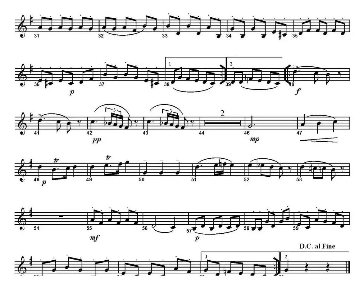 MENUETTO from String Quartet No.17（四重奏·高音萨克斯分谱）