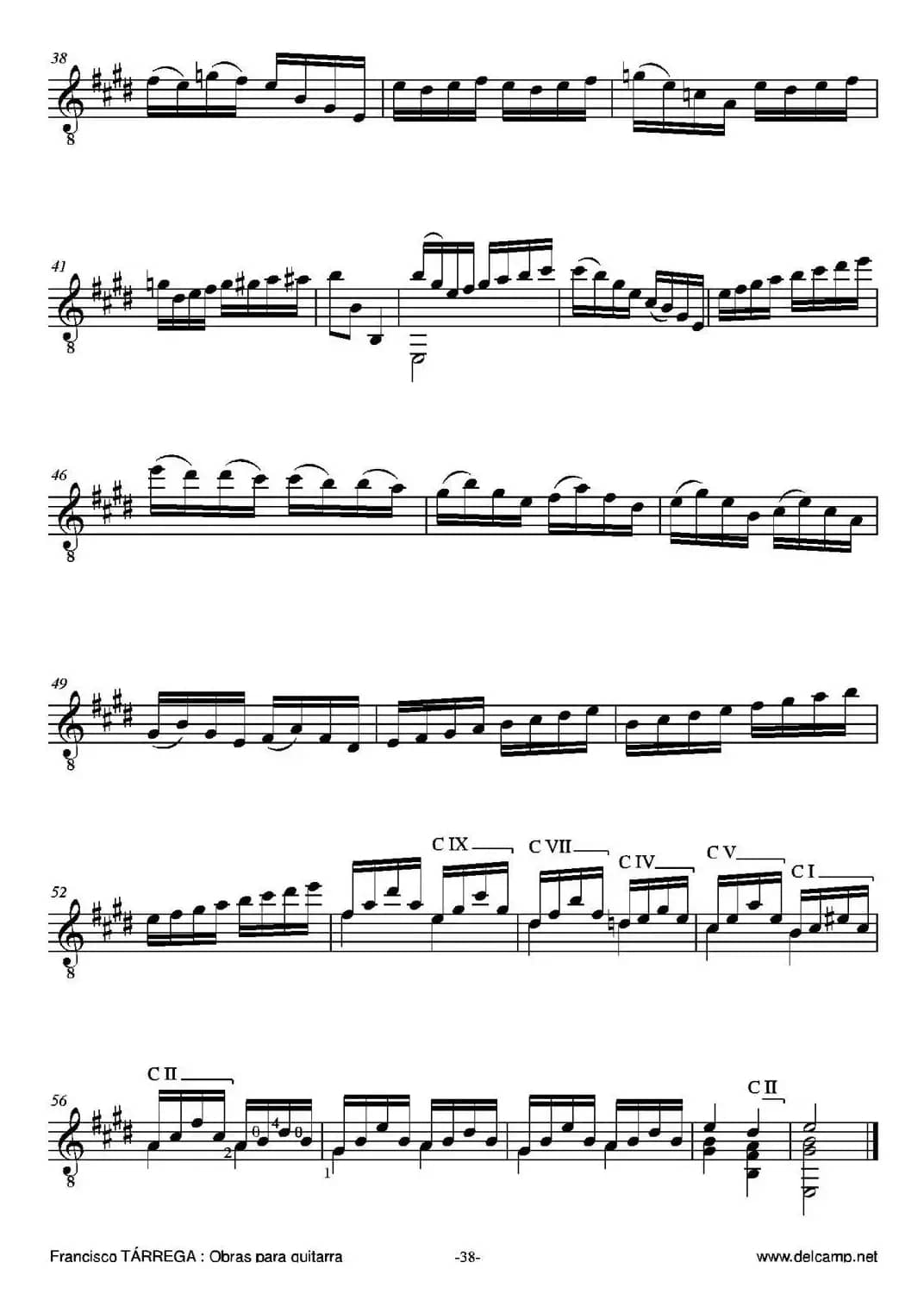 ESTUDIO DE VELOCITA(En mi mayor)（古典吉他）