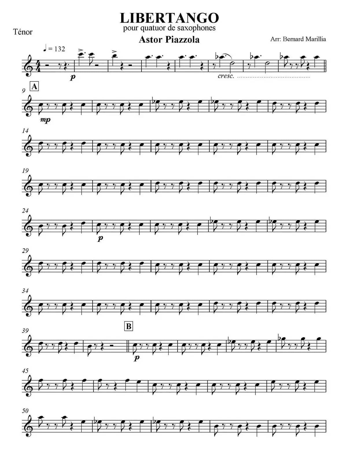 LIBERTANGO（四重奏·次中音萨克斯分谱）