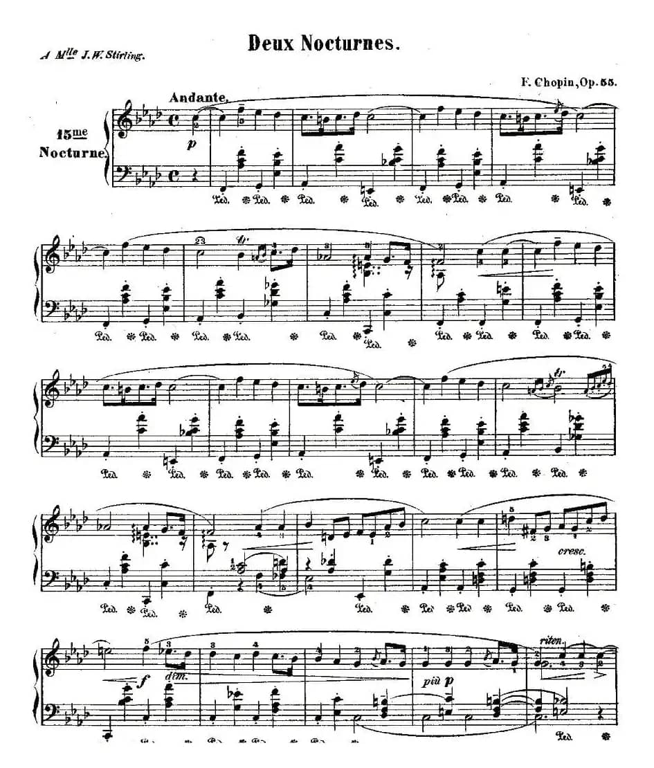 f小调夜曲Op.55－1（Deux  Nocturnes）