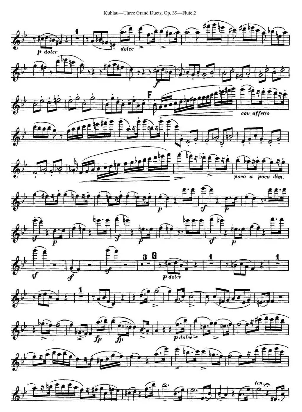 库劳长笛二重奏大练习曲Op.39——Flute 2（No.2）