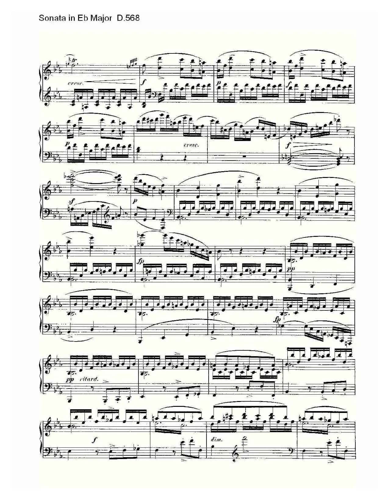 Sonata in Eb Major D.568（Eb大调奏鸣曲 D.568）
