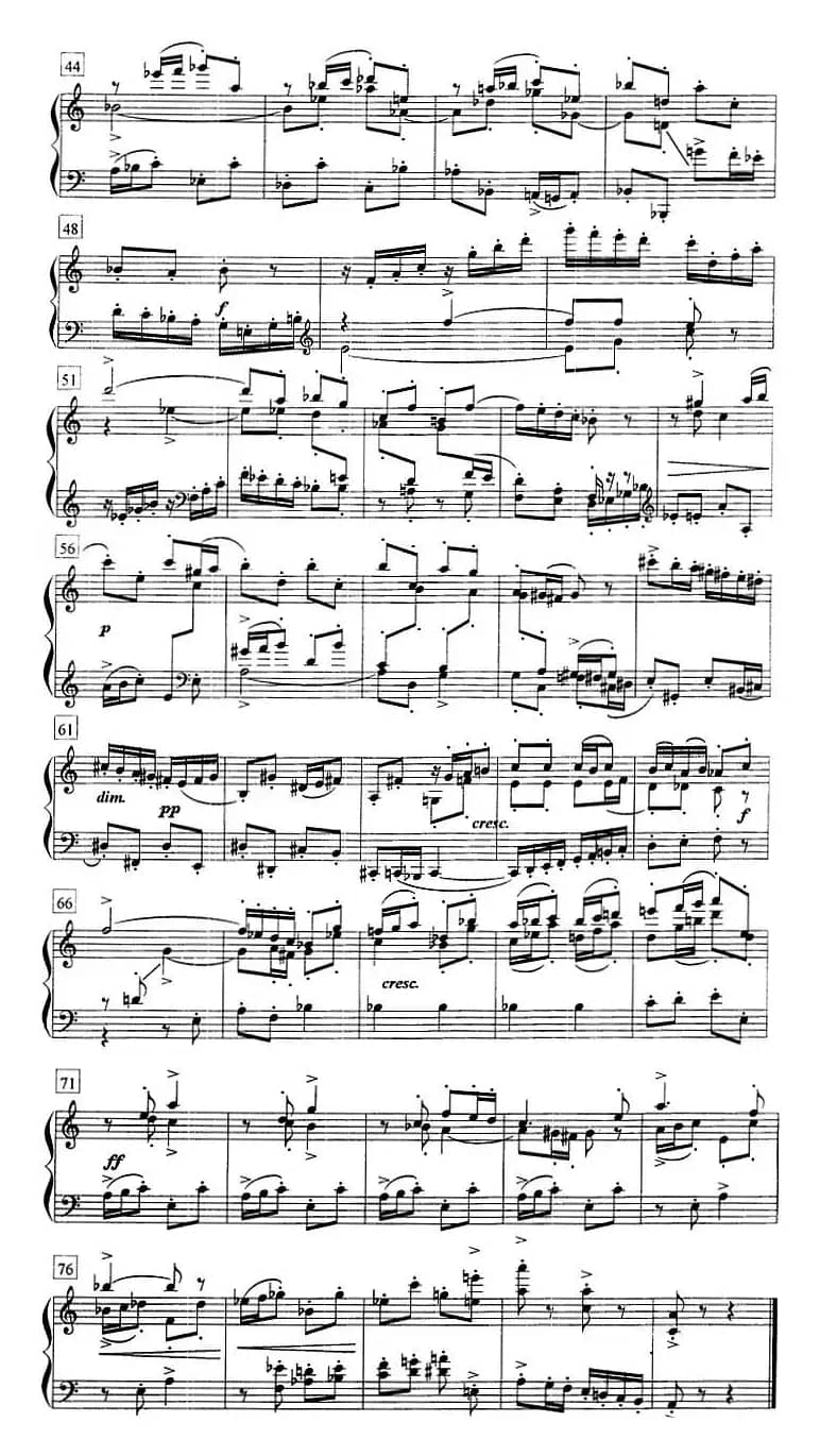 钢琴教程第八级 复调曲（前奏曲与赋格 Op.87 No.2）