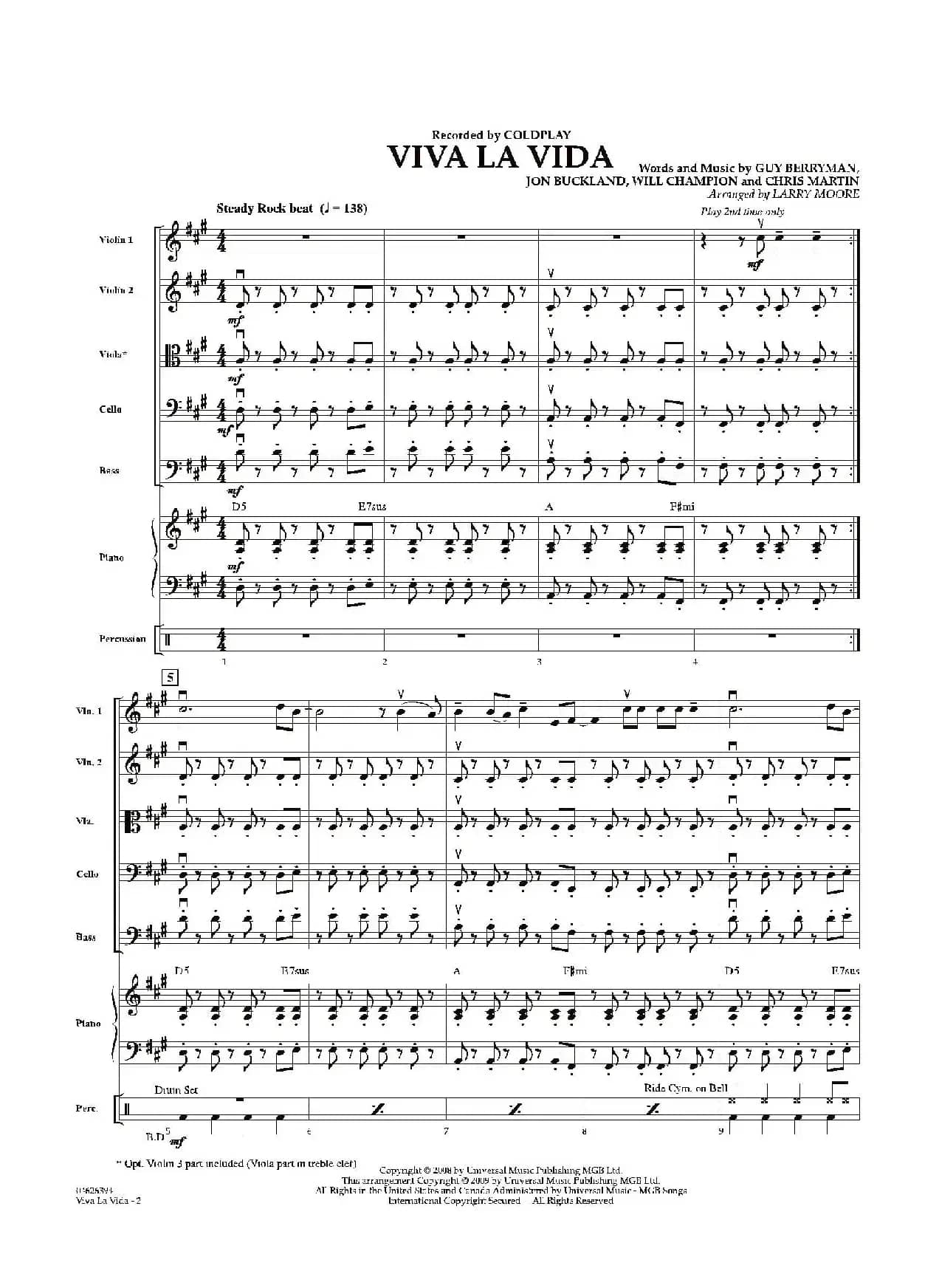 VIVA LA VIDA（总谱）