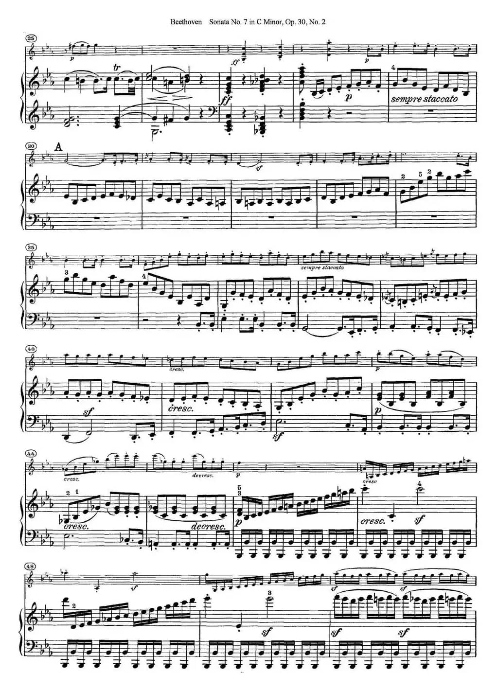 Violin Sonata No.7 in C Minor Op.30 No.2（小提琴+钢琴伴奏）