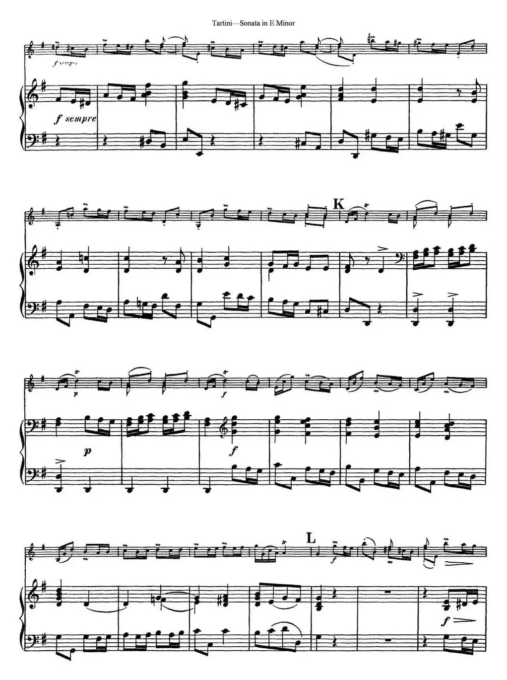 Violin Sonata in E Minor（小提琴+钢琴伴奏）