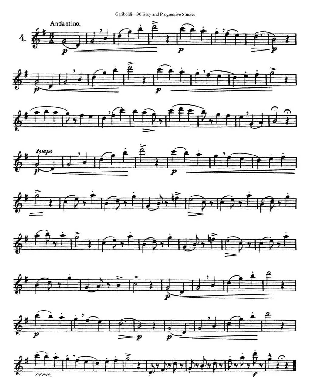 三十首基础及提高练习曲（NO.4）