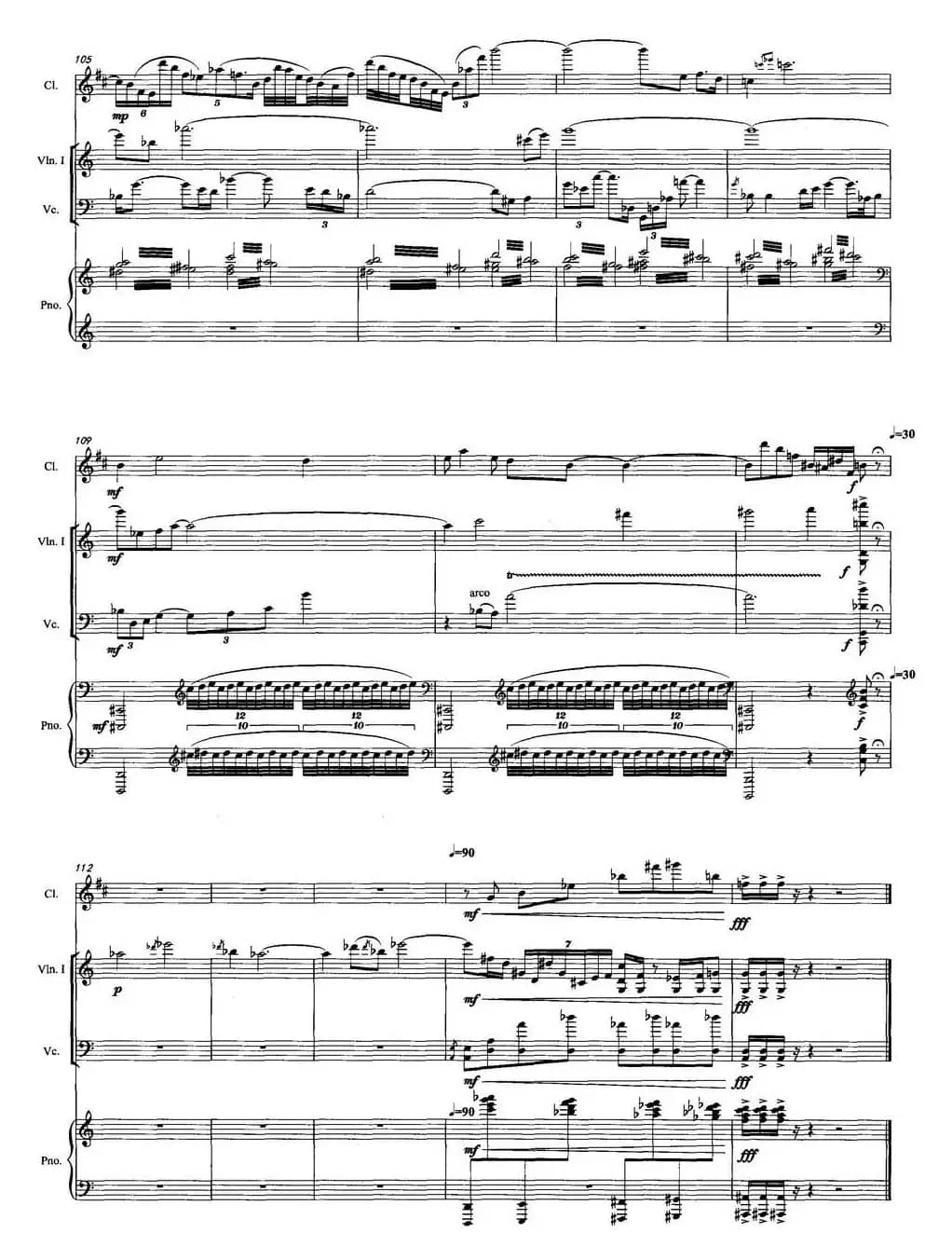 空山吟（单簧管+小提琴+大提琴+钢琴）