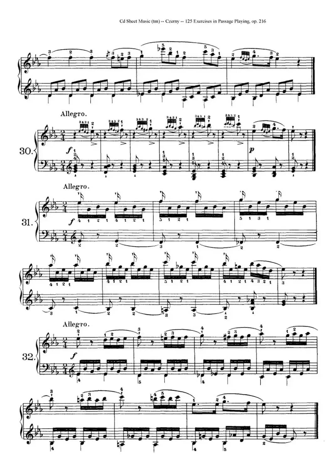 125 Exercises in Passage Playing Op.261（车尔尼125首钢琴短乐句练习曲（22——41））