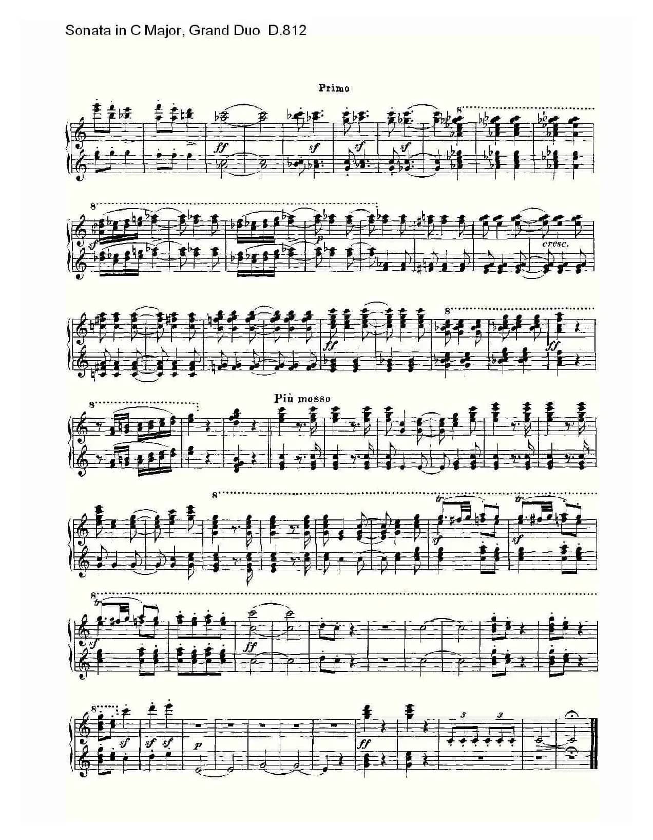 Sonata in C Major, Grand Duo D.812（Ｃ大调奏鸣曲，盛大的二重奏 ）