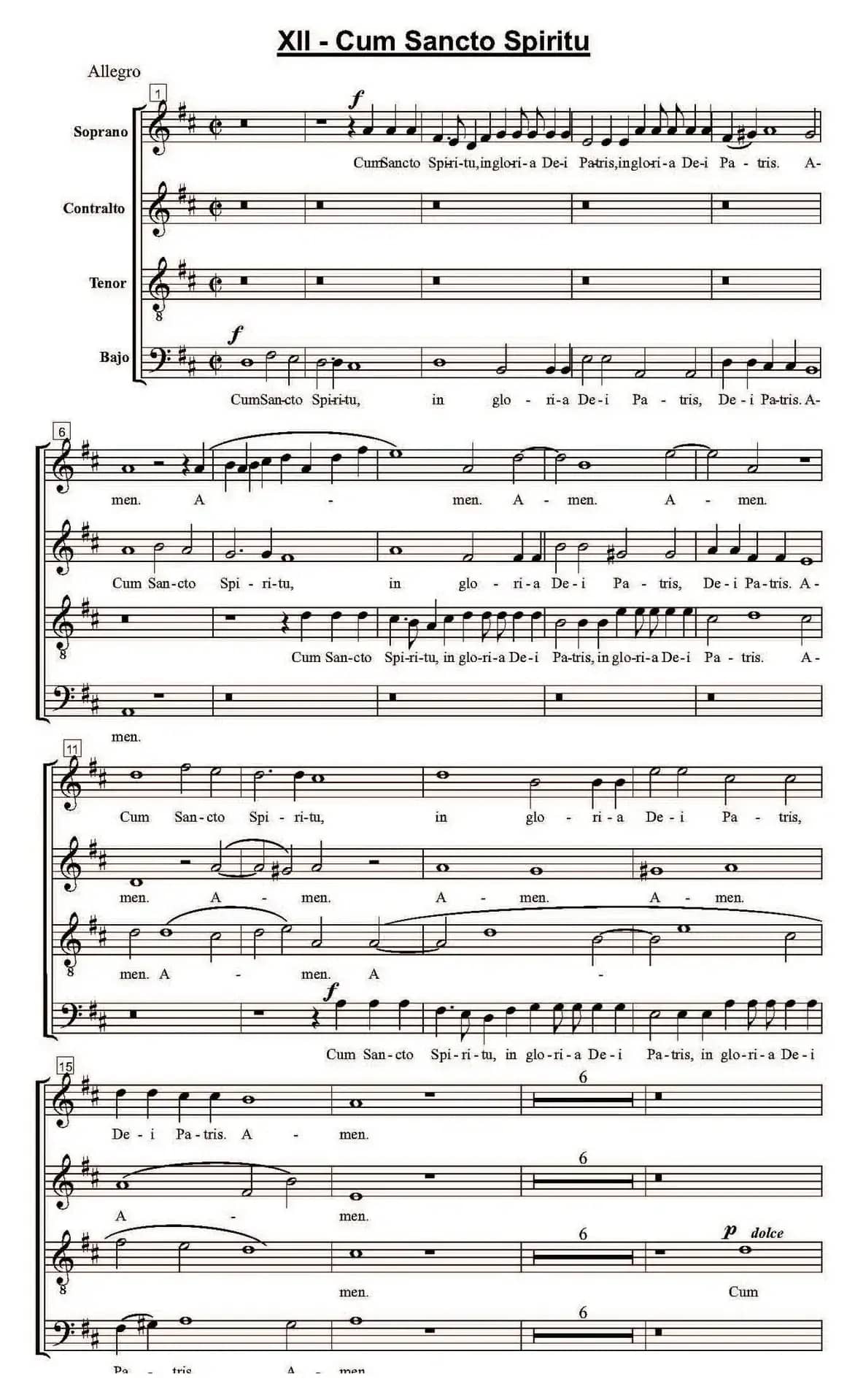 Cum Sancto Spiritu（萨克斯四重奏）