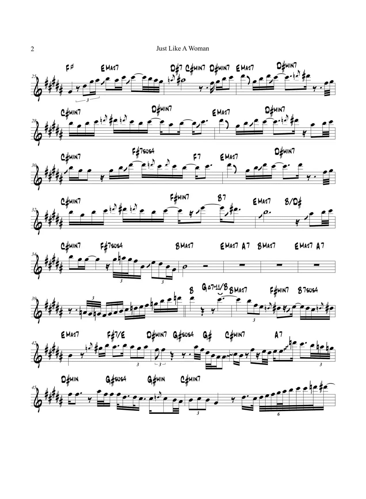 Just Like A Woman（中音萨克斯）