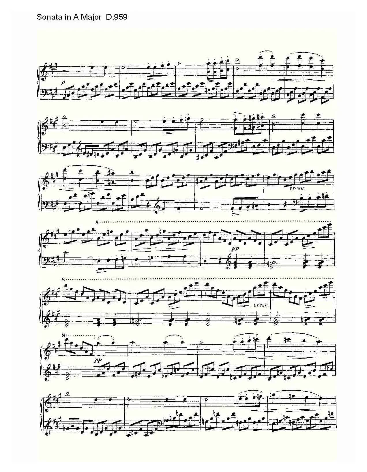 Sonata in A Major D.959（A大调奏鸣曲 D.959）