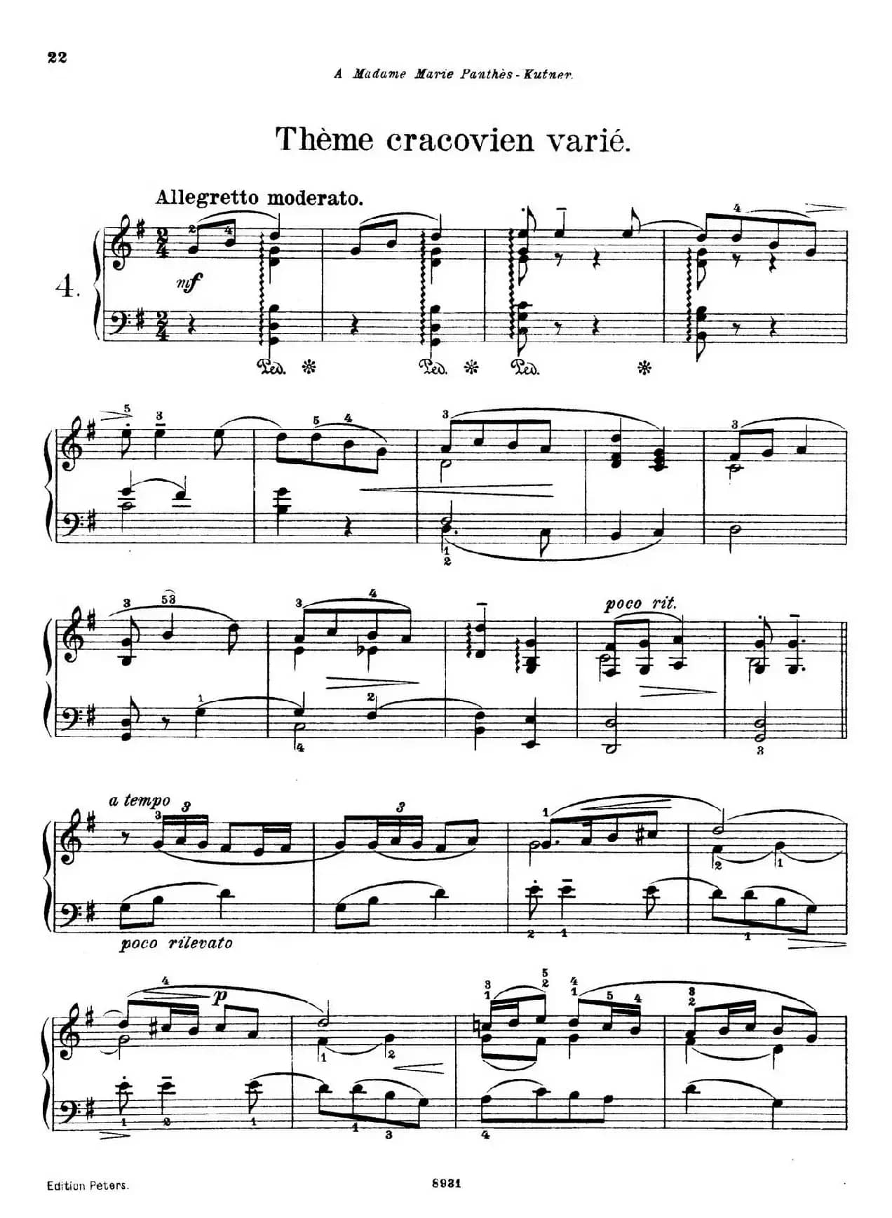 4 Pieces Op.26（4首小品·4）