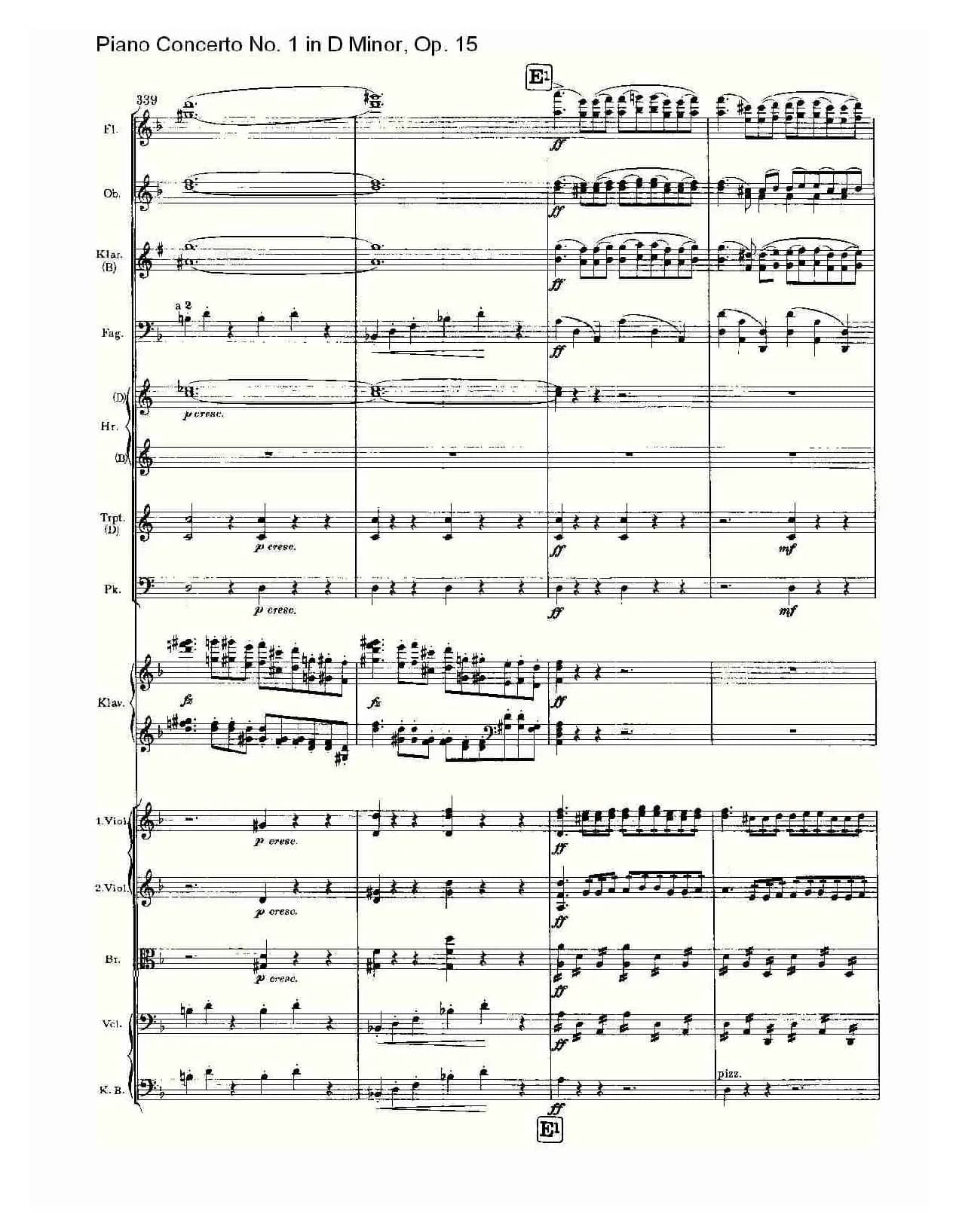 D小调钢琴第一协奏曲, Op.15第一乐章（一）