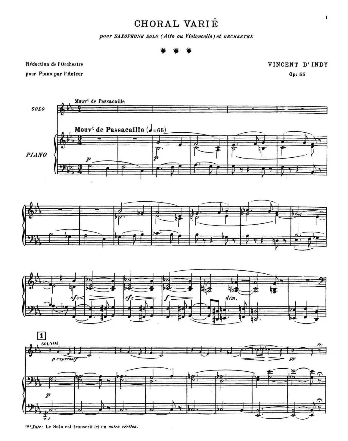 Choral vari Op.55（萨克斯+钢琴伴奏）