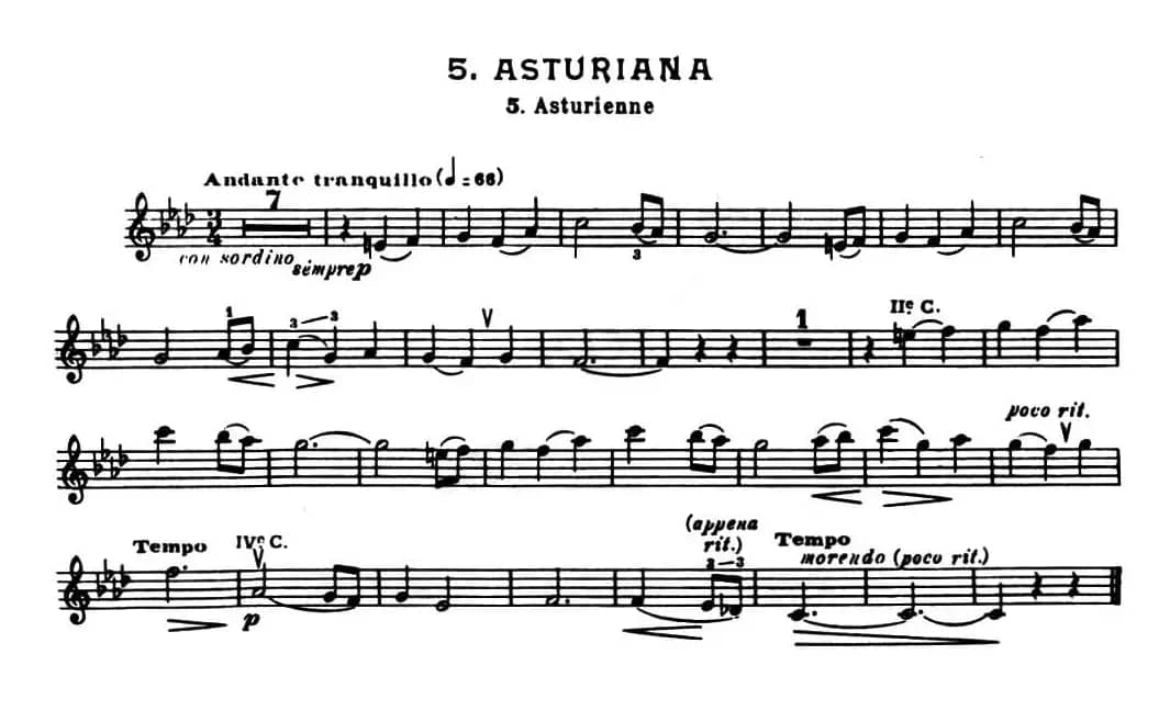 Suite of Spanish Folksongs:5、ASTURIANA