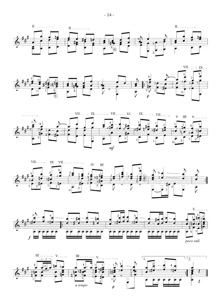 Napoleon Coste《25 Studies,Op.38》（STUDY 22）