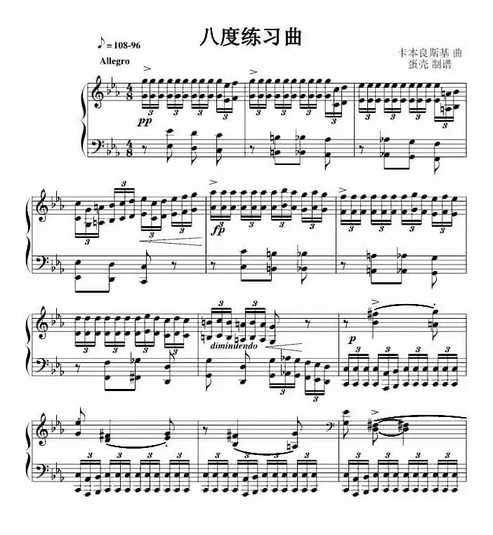 八度练习曲（十级类技巧性练习曲）