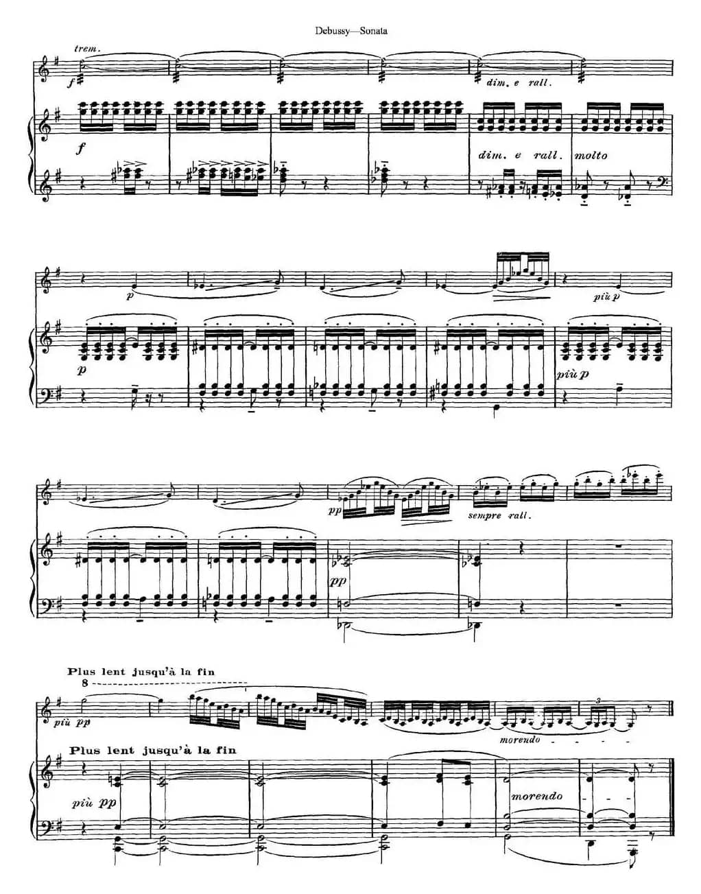 Debussy Sonata（小提琴+钢琴伴奏）