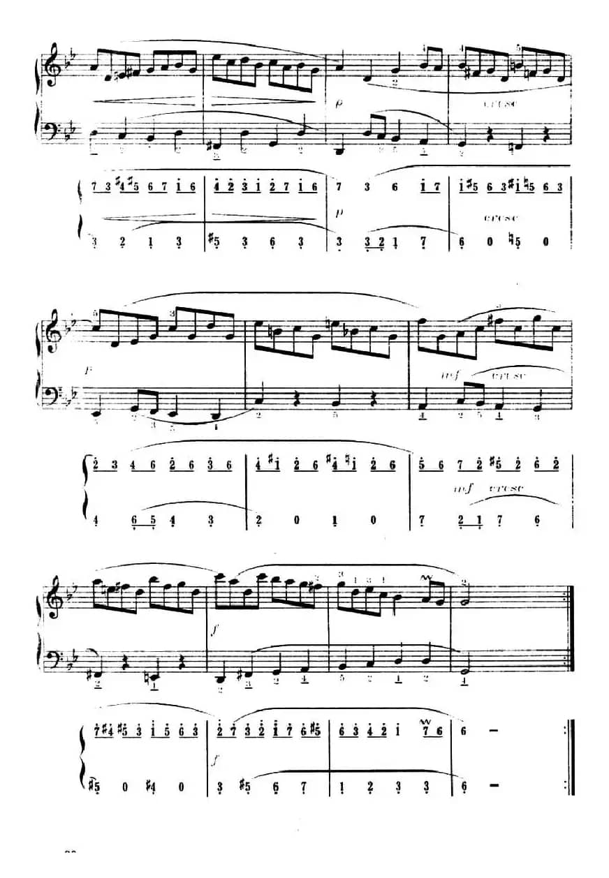 加沃特舞曲（中国音协手风琴考级四级一套）（五线谱+简谱）